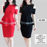 Jual SEDS288 DRESS PEPLUM TILE CUTOUT BANDAGE SEPAN MURAH Murah