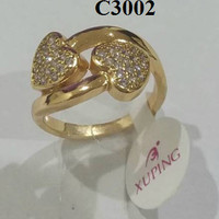 Jual limited Cincin Xuping 2 Love Zircon, C63 (kalung bros anting gelang be Murah