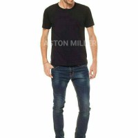 Jual Kaos Polos Henley Pria Pendek Black Murah Murah