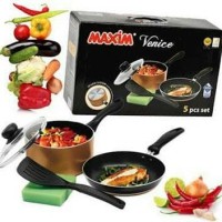 Jual Promo Maxim Venice 5 SET (Panci 17cm+Tutup Kaca+Wajan 20cm+Sp Murah 20 Murah