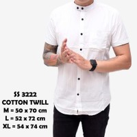 Jual 3123 KEMEJA PRIA LENGAN PENDEK POLOS PUTIH WHITE KERAH SHANGHAI CASUAL Murah