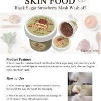 Jual SKinfood Black Sugar Strawberry Mask Wash Off 100ml Murah
