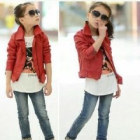 Jual Jual CRS 466 jaket semi kulit anak Baru | Coat Jaket Anak Perempuan Murah
