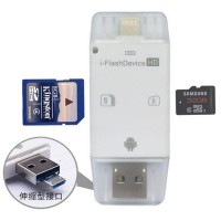 Jual Murah i-Flash Multifunction OTG Apple Lightning + Android USB + Card Murah