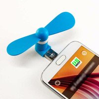 Jual Micro USB OTG Mini Portable Fan for Android Smartphone - Blue Murah