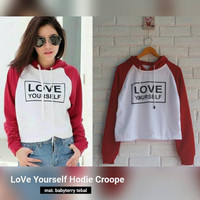 Jual BEST SELLER Love Yourself Crop Hoodie Murah