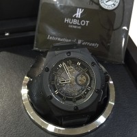 Jual Jam Replika Hublot King Power All Black Unico SS Skeleton Swiss ETA Murah