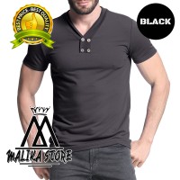 Jual Kaos Henley Casual 4BA - Malika Apparels Murah