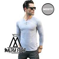 Jual Kaos Henley Casual 2BV - Malika Apparels Murah