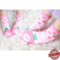 Jual Terbaru Kaos Kaki Anak Bayi Balita Cewe Perempuan Motif Strawberry - Murah