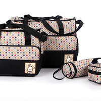 Jual Tas bayi POLKADOT travelling bag 5 IN 1 multifungsi diaper bag Murah