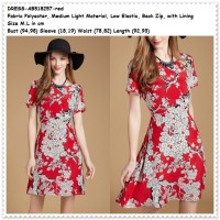 Jual Party Mini Dress Gaun Pesta Baju Wanita Korea Import Bunga Red Merah Murah