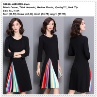 Jual Party Mini Dress Black Rainbow Gaun Pesta Baju Rok Wanita Korea Import Murah