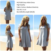 Jual HQ 15295 Grey Halter Dress Murah