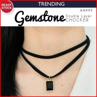 Jual KP3782 Kalung Fashion Choker Chocker Gemstone Pendan KODE TYR3838 Murah