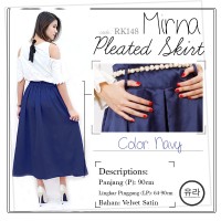 Jual KP3789 Mirna Pleated ALine Maxi Skirt Rok Panjang Wa KODE TYR3845 Murah