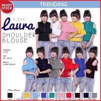 Jual KP3776 Laura Shoulder Ruffle Blouse Kemeja BL866 KODE TYR3832 Murah