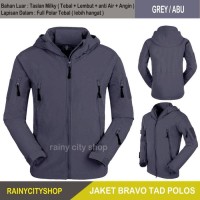 Jual JAKET BRAVO TAD WATERPROOF POLOS GREY / BLACK Murah