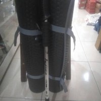 Jual Paket Outdoor Trekking Pole Antishock Silver & Matras Camping 4mm Grey Murah