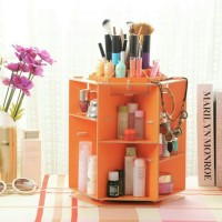 Jual Desktop storage rotate kotak kuas make up kutek rak kosmetik Murah