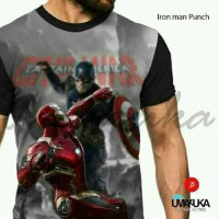 Jual kaos fullprint umakuka harga promo- iron man punch Murah