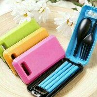 Jual Sendok garpu portable /set alat makan sendok garpu/sendok traveling Murah