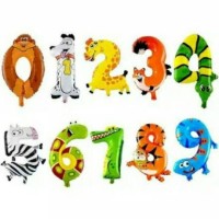 Jual balon angka animal foil Murah