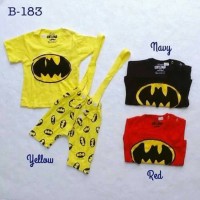 Jual baju fashion setelan kaos celana suspender batman anak bayi laki laki Murah