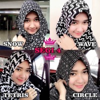 Jual GRANDE HIJAB SOLO : SEGIEMPAT SNOW- TETRIS- CIRCLE- WAVE MONOCHROME Murah