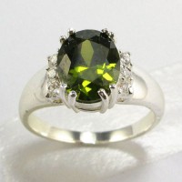 Jual Cincin Gorgeous 925 Silver Peridot 2.25ct Oval Cut Murah