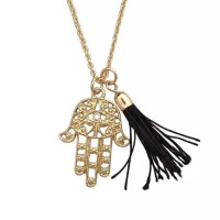 Jual Kalung Hamsa Hand Fatima Evil Eye Tassel Branded Vintage Etnik Boho Murah