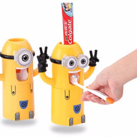Jual Toothpaste dispenser odol & tempat sikat gigi bentuk minion HBH088 Murah