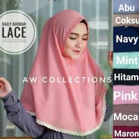 Jual dH18 Lace kerudung bahan buble crep size kr(kerudung,hijab,pasmina,s Murah