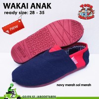 Jual Jual sepatu wakai murah anak unisex - navy merah / sepatu un Limited 2 Murah