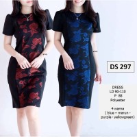 Jual SEDS297 dress bodycon bandage sepan pesta bunga rose glitter premium Murah