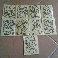 Jual Kertas Seni (Sand Art) Aneka Motif Lucu Murah