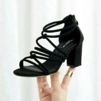 Jual HIGH HEELS HAK TAHU TALI AMANDA HITAM Murah