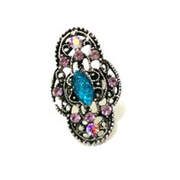 Cincin Batu Biru Hijau Akik Giok Diamond Dior Choker Korea Imp