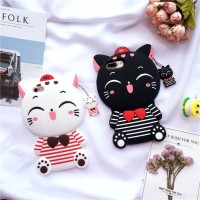 Jual iPhone 5 5s 3D Bowknot Lucky Cat Cartoon Case Cover casing bumper lucu Murah