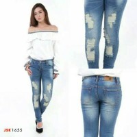 Jual Celana Ripped Skinny Jeans Wanita Celana Panjang Denim Pensil JSK Murah