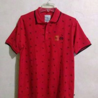 Baju Polo Pria Merah Kerah Motif Bagus Baru Berkualitas Nevada Murah