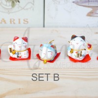 Jual Pajangan Miniature Maneki Neko Set ada 4 model dijual satuan Murah