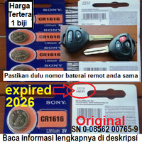 Baterai Remote alarm Mobil dll Ori Sony CR1616 CR 1616 Innova fortuner