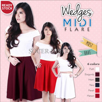Jual RTY Rok Wanita Wedges Midi Flare Bandage Fever (CSK111) Murah