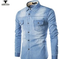 Jual TERMURAH Kemeja Jeans Wash Casual