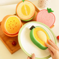 Jual DP Spons Cuci Piring Bentuk Buah Tebal Fruit Sponge Murah