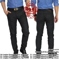 AA05 Celana Formal Panjang Chino Pria Murah bahan Wool Black