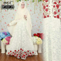 Jual Termurah Erika Syari Kuning Muda SL gamis wanita full brukat kuning mu Murah