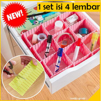 Jual Termurah Pemisah Partisi Barang Plastik di Laci Kotak Serbaguna (1 Set Murah
