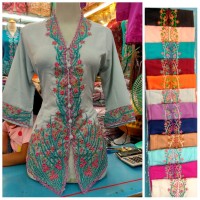 Jual KEBAYA ATASAN ENCIM LENGAN TANGGUNG BORDIR METALIK Murah
